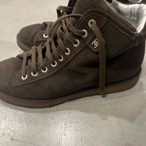 Chanel Brown Suede Boots 39